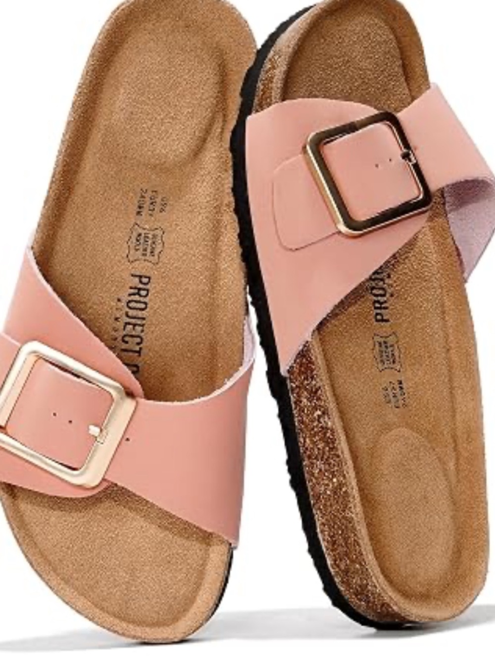 Project Cloud Ibiza Birkenstock look leather Buckle Slide Sandal sz 7